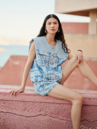 DEVOTION TWINS "GLEAM"Cotton Jacket Sleeveless Jacquard - Image 4