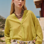 DEVOTION TWINS "PALM" Cotton Shirt Voile