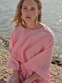 DEVOTION TWINS "INDIGO" Cotton Blouse Gaze - Image 3