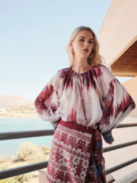 DEVOTION TWINS "ARIA" Linen Blouse Print