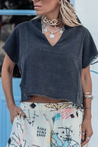 LOLISTY "LINEN CROP" Top