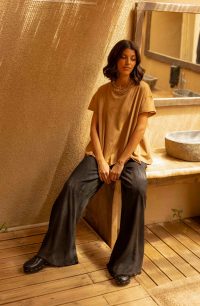 LOLISTY "LONG COTTON T-SHIRT WITH POPLINE SIDES" - Image 3
