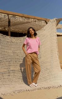 LOLISTY "PANTS IN POPLIN WITH DECORATIVE SEAMS" - Image 5