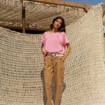 LOLISTY "PANTS IN POPLIN WITH DECORATIVE SEAMS"