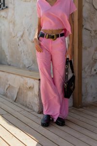 LOLISTY "LINEN PANTS WITH DIAGONAL SEAMS" - Image 2